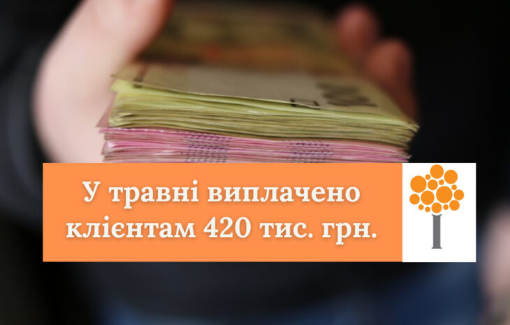  СК «Рідна» у травні виплатила клієнтам понад 420 тис. грн.